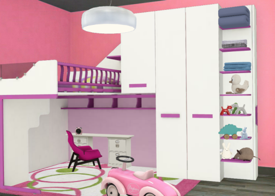 Girl's playroom Design Rendering