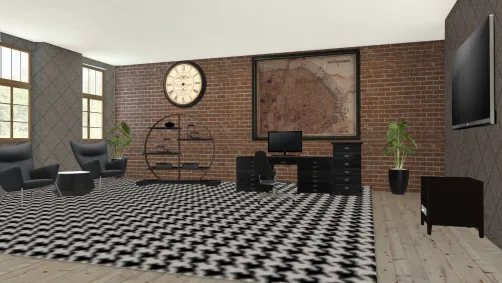 Dark Office... I must say that I'm usually sceptical when it comes to using black furnishings but I 'think' this might just work out 😁