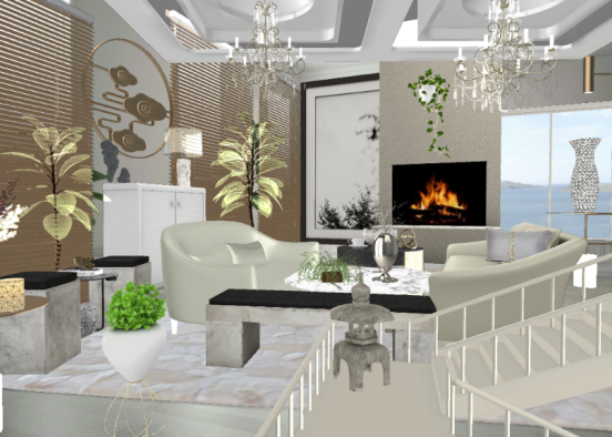 Marble and Stone Room Design Rendering