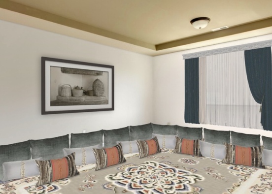 Arabian modern livingroom Design Rendering