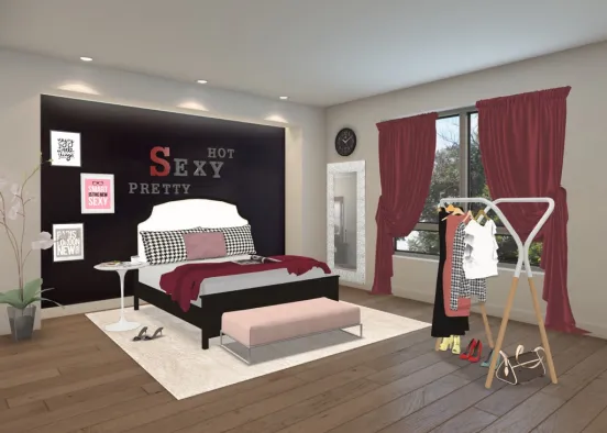 teen girl bedroom Design Rendering