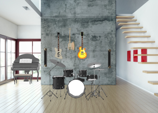 sala de música Design Rendering