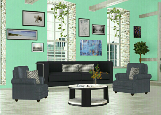 Living room. Design Rendering