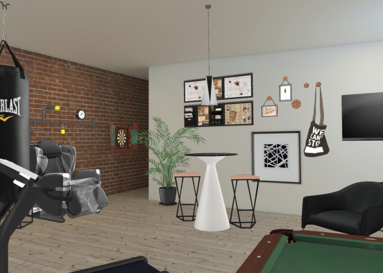 Quirky Man Cave Design Rendering