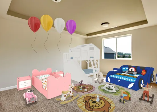 Toddler And Baby Room Design Rendering