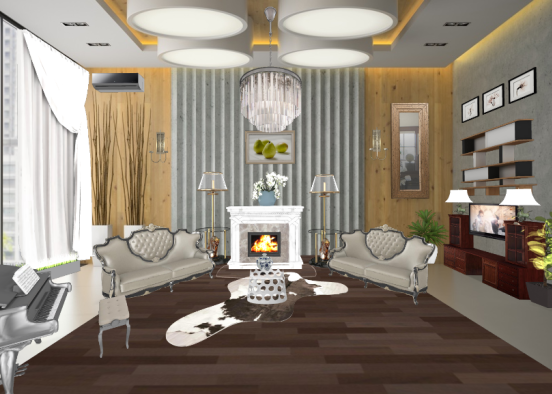 Living room with me and we Design Rendering