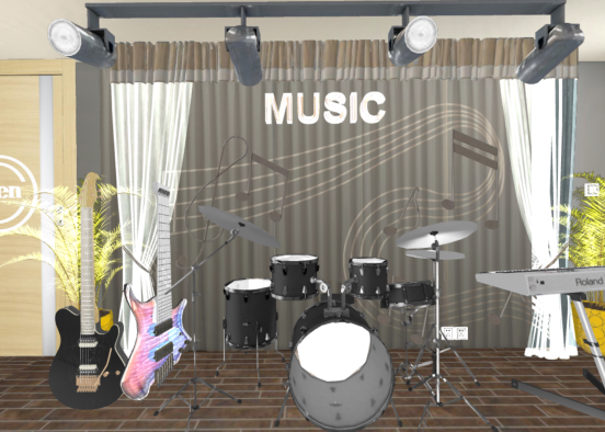 Music studio Design Rendering
