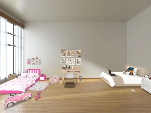 two opposite sisters sharing a room.