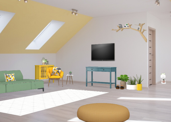 Colorful chill room Design Rendering