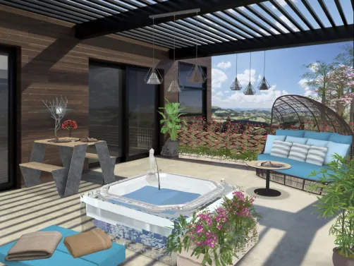 OUTDOOR BALCONY w SPA