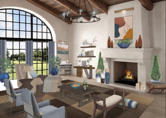 Living Room in Neutral 👁 Design Rendering