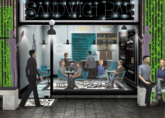 #TheConcreteChallange  Local Sandwich Shop Design Rendering