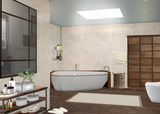 Did you like this brown bathroom? Design Rendering