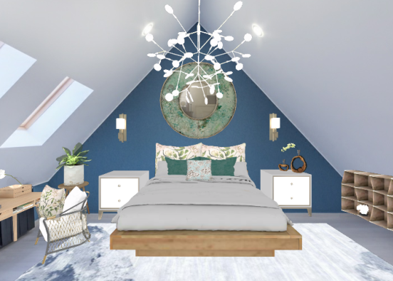 Relaxing Bedroom with nutral colors  Design Rendering