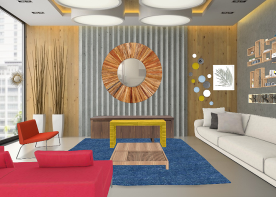 Lofty Living Room Design Rendering