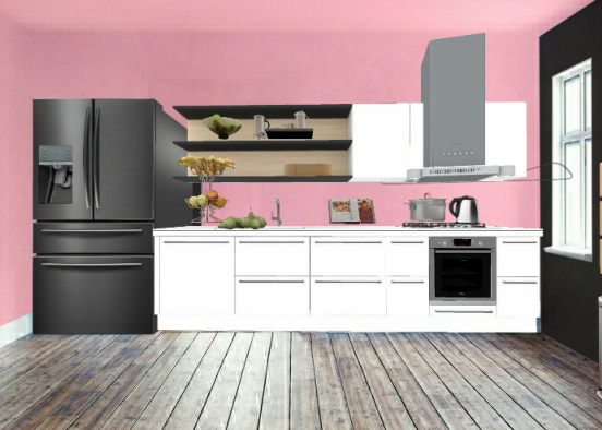 Pink kitchen  Design Rendering