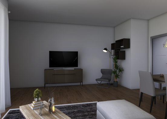 Living room with Nordic style Design Rendering