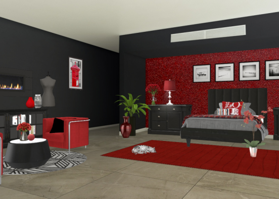 Big bold master bedroom Design Rendering