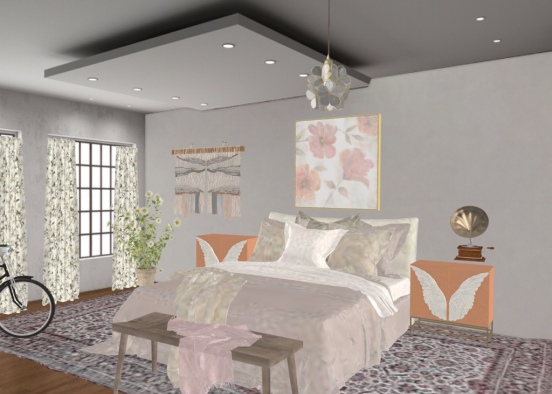 white cozy room Design Rendering