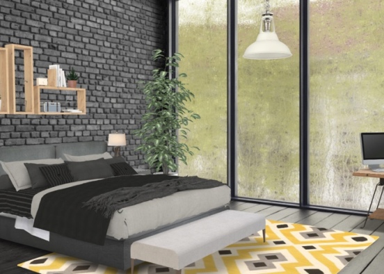 modern nature bedroom Design Rendering