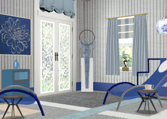 The Blue Lounge Room  Design Rendering