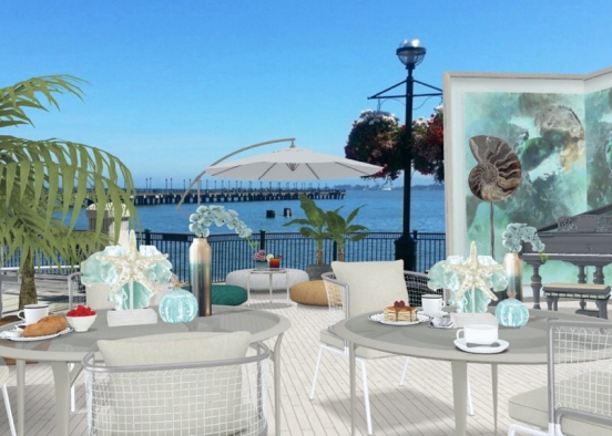 Seaside Coral Cafe 🐚🌞🌊 Design Rendering