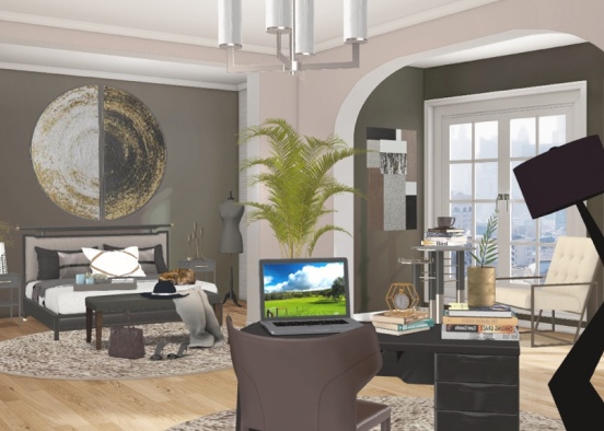 Bedroom & Office Combo 💤 & 💼  Design Rendering