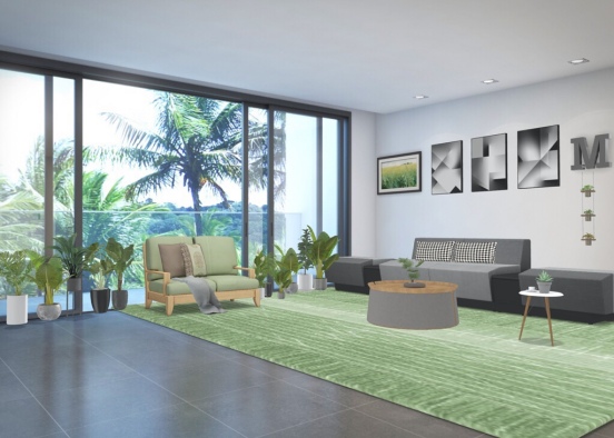 Shades of Gray and Green Design Rendering