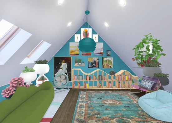 Artsy living room Design Rendering