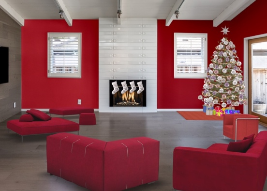 Red and White Christmas  Design Rendering
