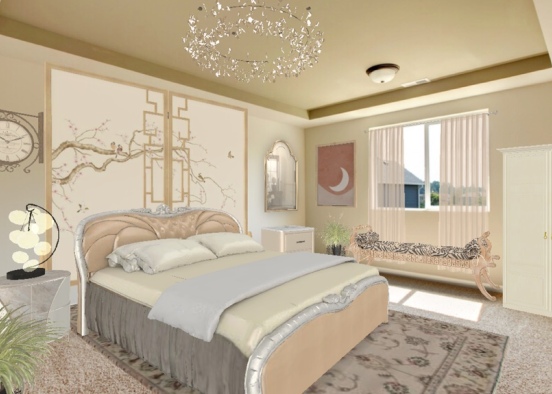 Oriental Bedroom design Design Rendering