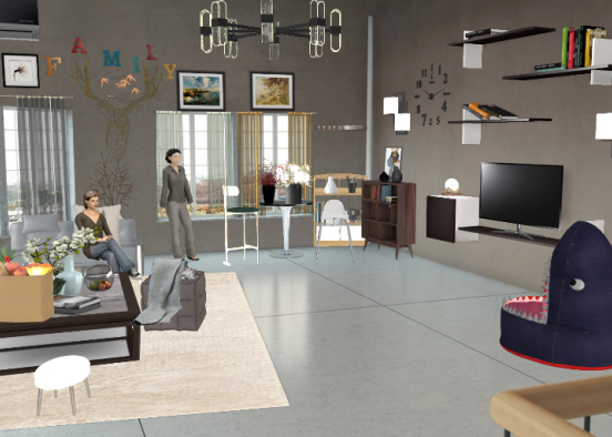 ldeal living room Design Rendering