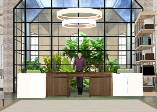 Sleek Hotel Lobby Design Rendering
