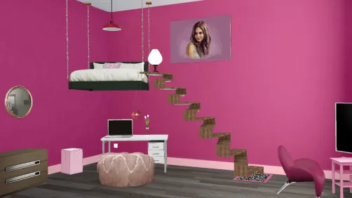 Pink teen bedroom