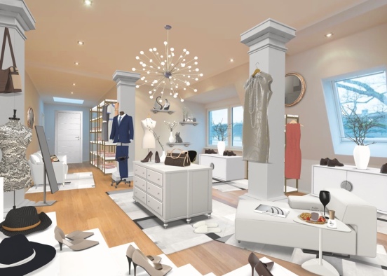 Unity His and Hers Walk in Closet Design Rendering
