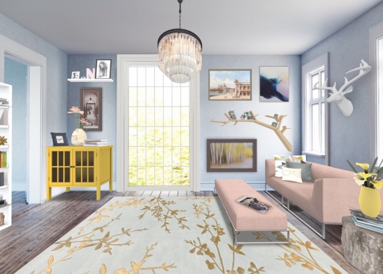 pastel sitting room Design Rendering