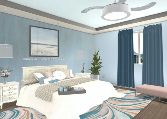 Bedroom Blue Design Rendering