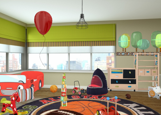 Messy children room Design Rendering