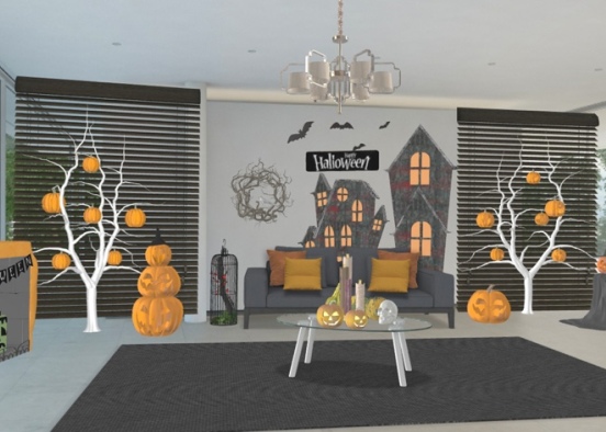 Halloween living room Design Rendering