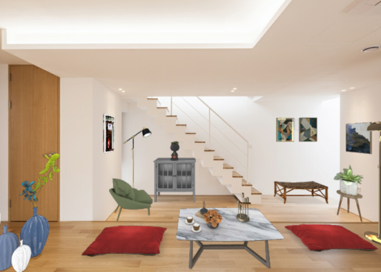 Room with stairs  Design Rendering