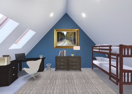 twin bedroom Design Rendering