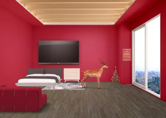 Christmas themed bedroom Design Rendering
