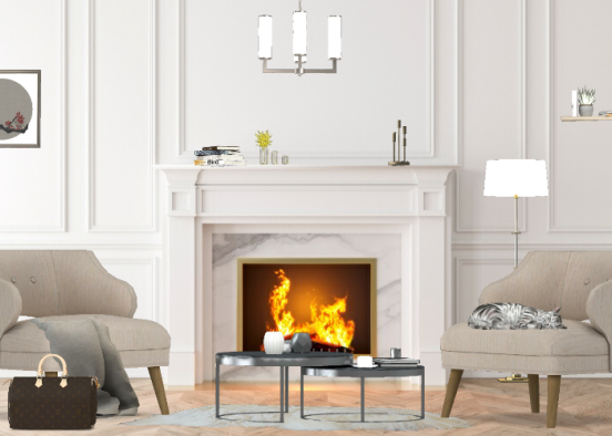 relaxing front of the fireplace Design Rendering