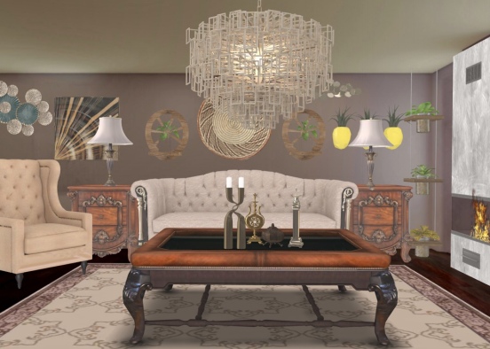 fancy modern living room Design Rendering