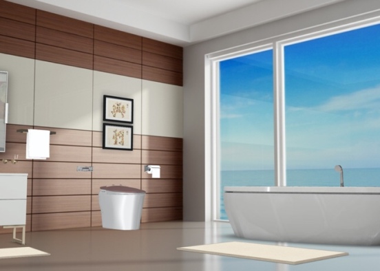 Luxury Bathroom  Design Rendering