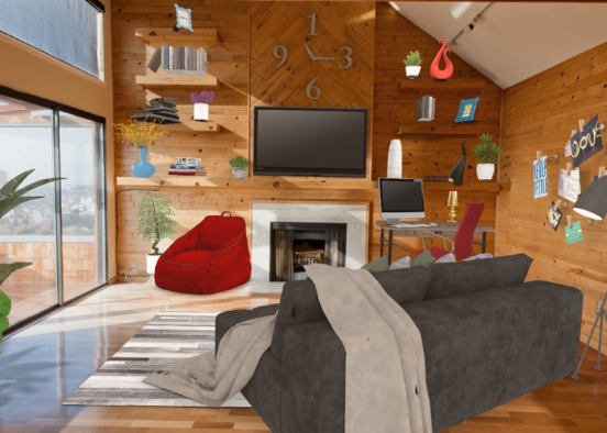 living in cozy room  Design Rendering