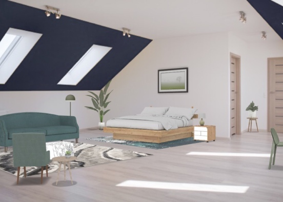 fresh green bedroom Design Rendering