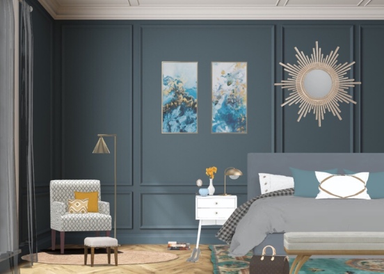 Scandinavian style bedroom Design Rendering