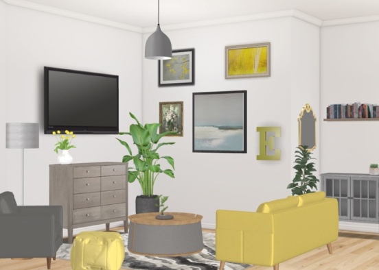 bedroom & living Design Rendering