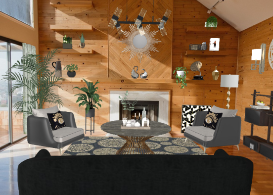 Urban jungle living room Design Rendering